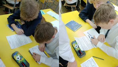 Орыс тілі мен әдебиеті, ағылшын тілі және тарих мұғалімдерінің әдістемелік бірлестігінің онкүндігі аясында Е.Н. Дарбаева «Қазақстанның жаппай шаруа отарлауы» тақырыбында ашық сабақ өткізді