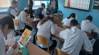 25 ақпан күні қазақ тілі мен әдебиеті әдістемелік бірлестігінің онкүндігі аясында 6 «В» сыныпта «Ш. Айтматов - халық жазушысы» тақырыбында ашық сабақ өтті